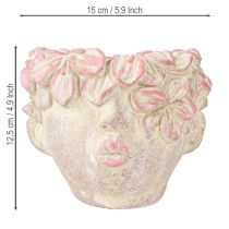 Artikel Pflanzkopf Blumentopf Aufhänger Beton-Look Rosa Vintage Garten Deko