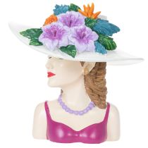 Artikel Blumenvase Frau mit Hut und Blumen Pflanztopf Dekoration für Innen und Außen 20cm