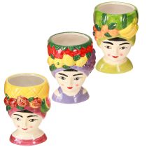 Artikel Pflanzkopf Keramik Mädchen mit Früchten Deko 13,5cm 3er Set