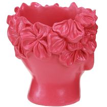 Artikel Pflanzkopf Übertopf Büste Polyresin Pink 13,5x13x14cm - Stilvolle Dekoration
