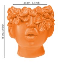 Artikel Pflanzkopf Übertopf Orange Büste Dekorativ Modern 13,5×13×14cm