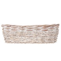 Artikel Korb Pflanzkorb Weide mit Folie Oval Weiß 37cm