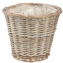 Artikel Pflanzkorb Weidenkorb Natur Ø25 H21cm 2St - Vintage Deko Garten Balkon