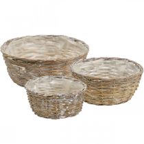 Pflanzkorb Weidenkorb Weiß gewaschen Ø21,5/26/Ø31cm 3er-Set