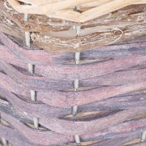 Artikel Pflanzkorb quadratisch Holz mit Folie 14x12cm bunt 4er-Set
