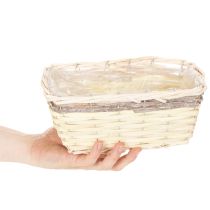 Artikel Pflanzkorb rechteckig mit Folie aus Holz 25cm 4-teilig bunt
