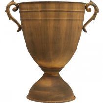 Artikel Metall Pflanzkübel Pokalvase in Rost-Optik für Vintage Dekoration Ø22,5cm H32,5cm