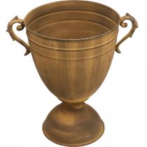 Artikel Metall Pflanzkübel Pokalvase in Rost-Optik für Vintage Dekoration Ø22,5cm H32,5cm