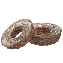 Artikel Pflanzring Pflanzschale Holz Rattan Grau Ø30/35cm 2er-Set für Dekoration