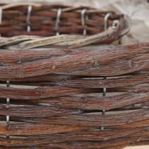 Artikel Pflanzring Pflanzschale Holz Rattan Grau Ø30/35cm 2er-Set für Dekoration