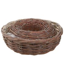 Artikel Pflanzring Pflanzschale Holz Rattan Grau Ø30/35cm 2er-Set für Dekoration