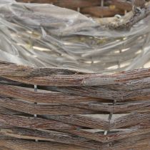 Artikel Pflanzringe Holz Rattan Grau Ø40/45cm 2er-Set Blickfang Garten Dekoration