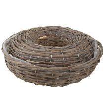 Artikel Pflanzringe Holz Rattan Grau Ø40/45cm 2er-Set Blickfang Garten Dekoration