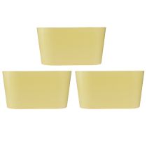 Artikel Pflanzschale oval Gelb Kunststoff 20×10×11cm 3er Set ideal für Floristen