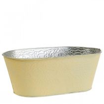 Pflanzschale Metall Blumenschale Oval Gelb 25x14,5x10cm