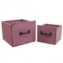 Artikel Pflanzschublade Pflanzkasten Holz Lila 12,5/16cm 2er-Set
