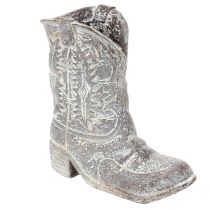 Artikel Deko Cowboy-Stiefel Pflanzschuh Polyresin 24cm Grau