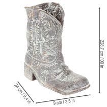 Artikel Deko Cowboy-Stiefel Pflanzschuh Polyresin 24cm Grau