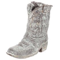 Artikel Deko Cowboy-Stiefel Pflanzschuh Polyresin 24cm Grau
