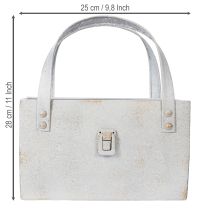 Artikel Metalltasche Vintage Grau 28 cm mit Henkel für vielseitige Deko-Ideen