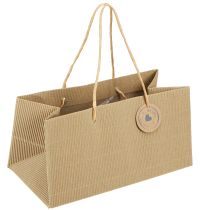Artikel Pflanztaschen Geripptes Papier Natur Pflanzgefäß 24x12x12cm 8 Stk