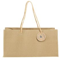 Artikel Pflanztaschen Geripptes Papier Natur Pflanzgefäß 24x12x12cm 8 Stk