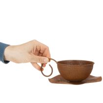Artikel Pflanztasse mit Untertasse Vintage Rost Ø17,5cm H6cm