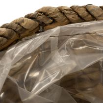 Artikel Pflanztasse mit Unterteller aus Stroh 17cm rustikales Pflanzkorb-Set