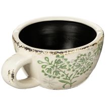 Artikel Pflanzgefäß Keramiktasse mit floralem Muster 18cm dekorative Zimmerdekoration