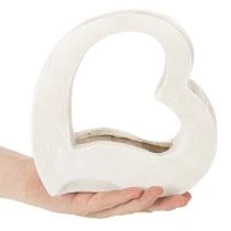 Artikel Dekoherz zum Bepflanzen, offene Herzform, 19 cm, weiß
