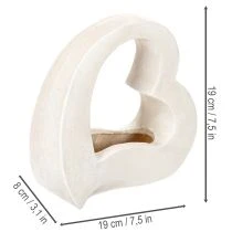 Artikel Dekoherz zum Bepflanzen, offene Herzform, 19 cm, weiß