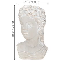 Artikel Pflanztopf Frauenskulptur Steinguss Antik Gold Details 21x17,5x33,5cm
