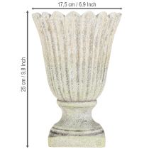 Artikel Pflanztopf Steinguss Grau Ø17,5cm H25cm Gartendeko