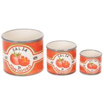 Artikel Keramik Pflanzgefäße Tomatendesign Set, 3 Größen, Dekorative Übertopfe, Rot für Küche und Wohnzimmer