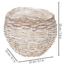 Artikel Runder Flechtkorb mit Folie 23cm Weiß