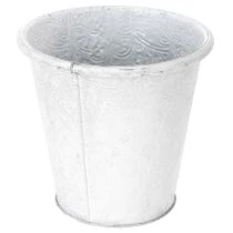 Artikel Pflanztopf mit Ornamenten, Übertopf, Metallgefäß Weiß Ø15,5cm H14,5cm