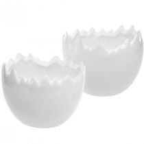 Pflanztopf Eierschale Weiß Ø12cm H9cm 2St