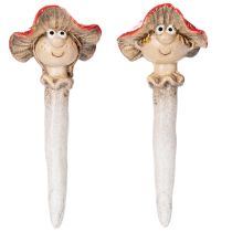 Artikel Pilz-Stecker Dekofigur Mädchen und Junge Fliegenpilz Keramik 13cm Rot 2 Stück Innenbereich