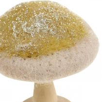 Artikel Deko Pilz Holz, Filz mit Glitter Tischdeko Advent H11cm