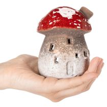 Artikel Pilzhaus Deko-Lichthäuschen Keramik 10 cm Rot-Weiß 2er-Set Innenbereich
