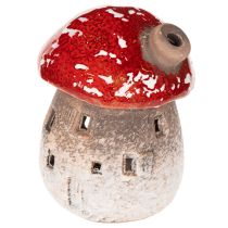 Artikel Pilzhaus Deko-Lichthäuschen Keramik 10 cm Rot-Weiß 2er-Set Innenbereich