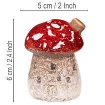 Artikel Pilzhaus Miniatur Fliegenpilz 6cm Keramik rot-weiß 2 Stück Innenbereich