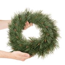 Artikel Künstlicher Nadelzweig-Kranz mit Zapfen, 40 cm, Grün, Innenbereich