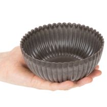 Artikel Runde Dekoschale Kunststoff geriffelt anthrazit Ø15cm 2 Stück