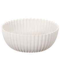 Artikel Runde Kunststoffschale Weiß mit geriffelter Oberfläche Ø 15 cm 2 Stück