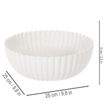 Artikel Dekoschale Kunststoff geriffelt Grau 25cm