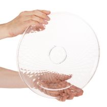 Artikel Deko Teller transparent rund Schale mit Fuß Ø32cm Kunststoff
