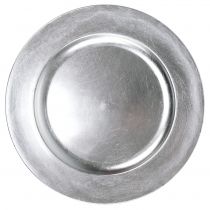 Artikel Kunststoffteller Silber Ø33cm mit Glasureffekt