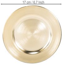 Artikel Kleiner runder Dekoteller Metall glänzend Gold 17cm 6er-Set