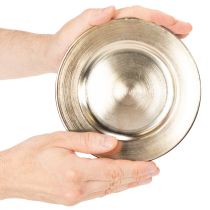 Artikel Kleiner runder Dekoteller Metall glänzend Gold 17cm 6er-Set